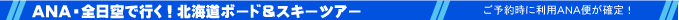 ANA・全日空で行く！北海道ボード＆スキーツアー　ご予約時にANA便が確定！